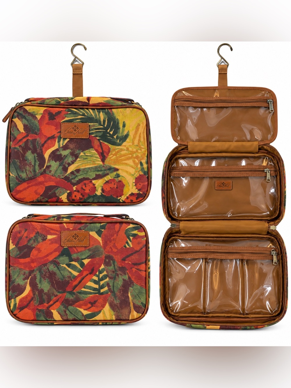 Patricia Nash Set Of 2 Hanging
Travel Case/ Cosmetic Bag Tropical Dreams Print